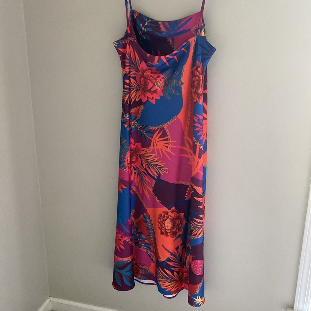 Joie new without tags tropical floral spaghetti strap maxi dress size large - Picture 5 of 5
